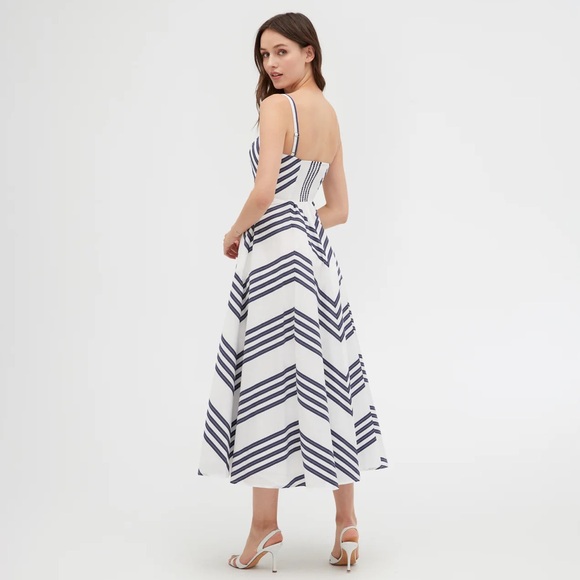NWT Hill House Home - The Margot Dress - Navy Stripe - XS - Picture 3 of 12